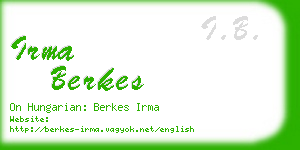 irma berkes business card